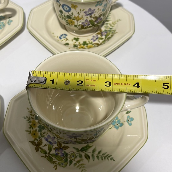 Mikasa Continental Ivory Greenery porcelain tea 4 cups saucers and Sugar bowl - Picture 8 of 13